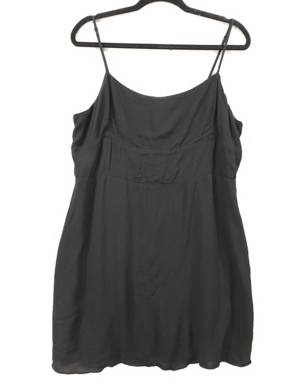 Aritzia Sunday Best Black Empire Waist Spaghetti Strap Slip Mini Dress Size 2XL
